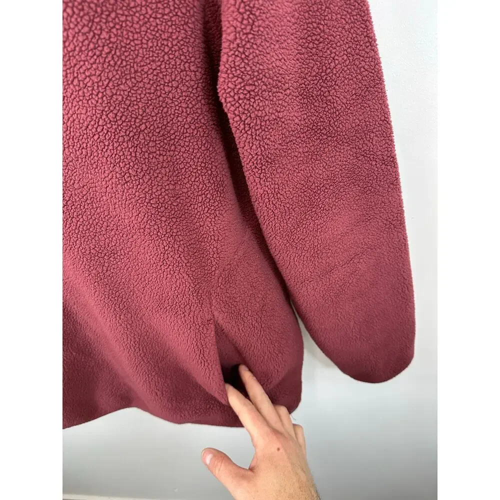 CUTS Clothing High Pile Sherpa Fleece 1/4 Zip Pullover Red Size XL Mens